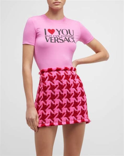 Versace Strass Typographic Crop T